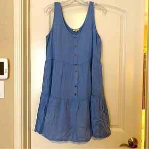 Chambray tiered dress